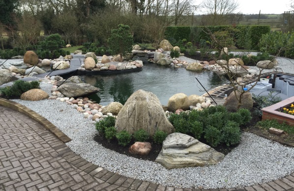 Concrete reinforced Koi Pond with Island (Leicestershire)