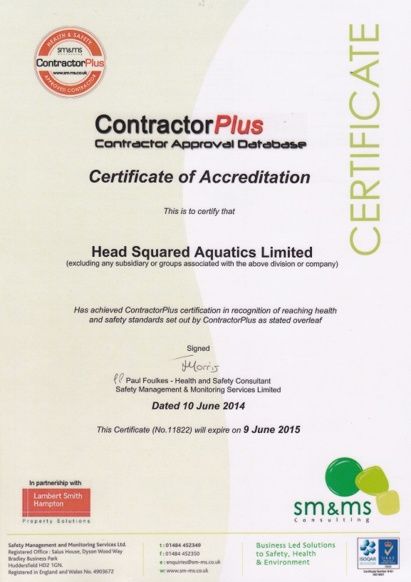 ContractorPlus Certificate of Accreditation