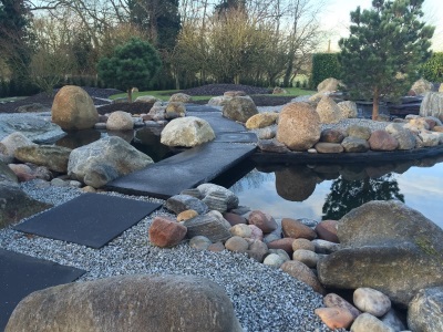 Concrete reinforced Koi Pond with Island (Leicestershire)