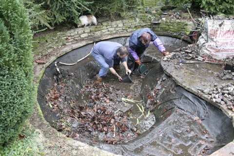 Garden pond clean works