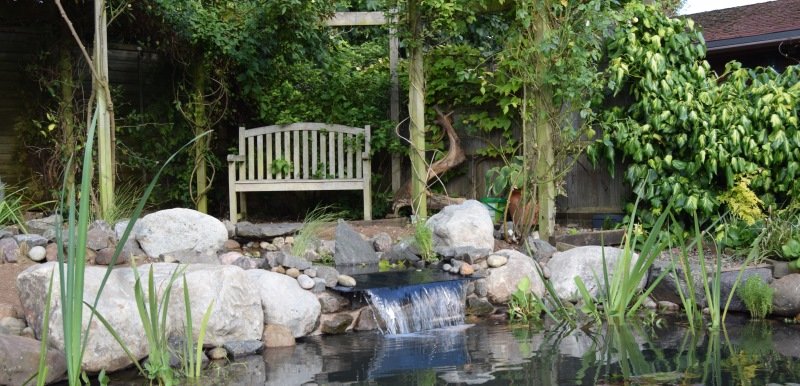 Slate Waterfall into pond